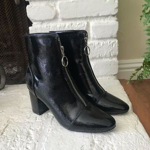 Patent leather boots